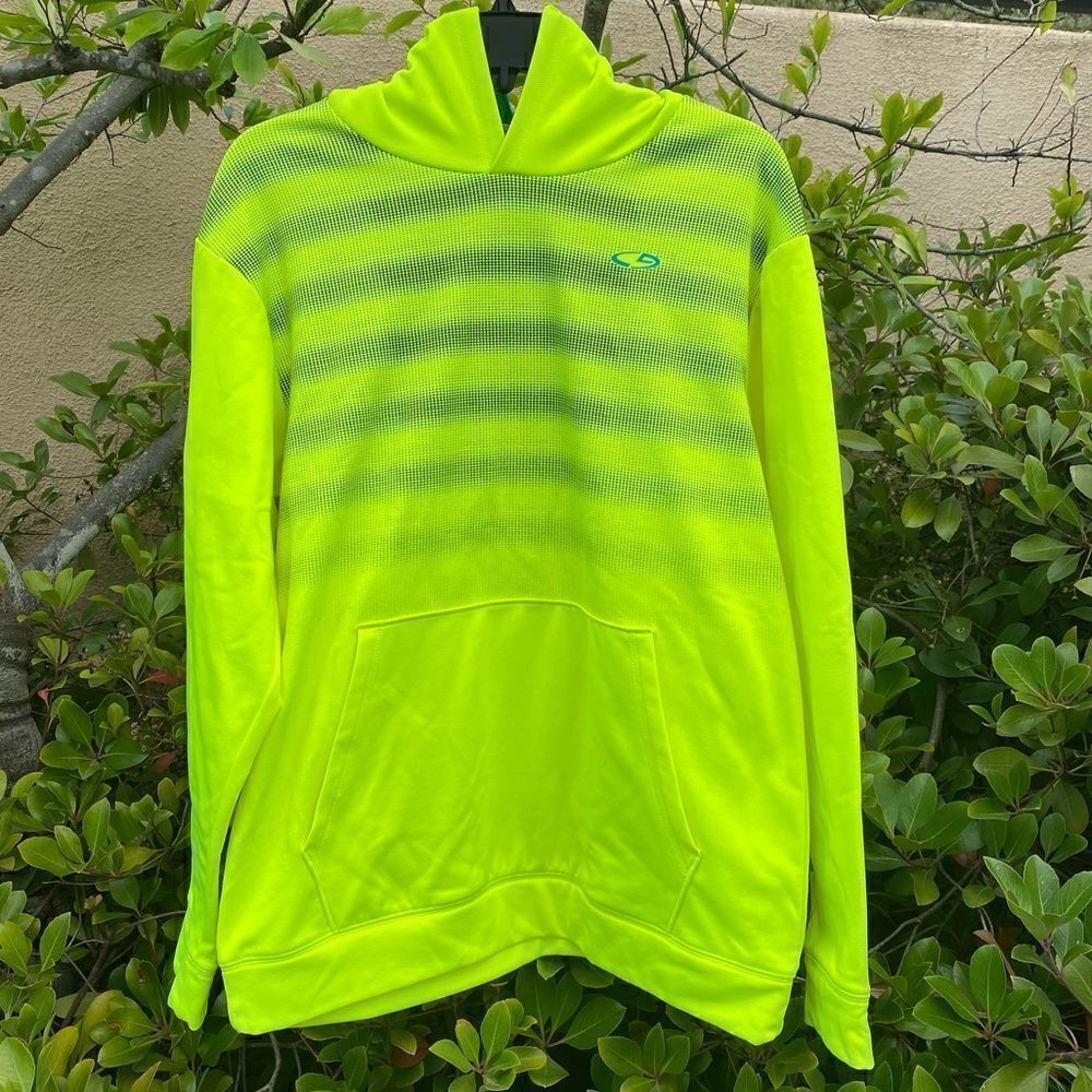 🧥Unisex Champion Neon Green/Yellow/Black Hoodie Size Boys XL - EUC!